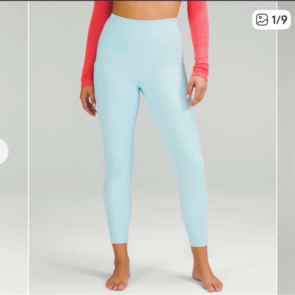lululemon athletica align high rise with pockets 25” Light Blue Leggings size 10